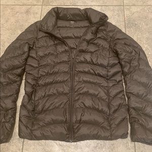 Brown Uniqlo rain coat